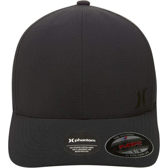 Hurley Men's Hat Phantom Ripstop Water Repellent Flex Fit Cap in S/M Black - Picture 2 of 5